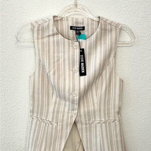 Steve Madden Women's Beige Striped Jumpsuit